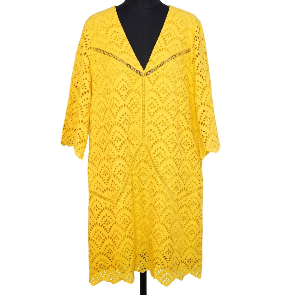 FARM Rio Yellow Eyelet Mini Dress - Picture 4 of 5